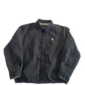 U.S. Polo Assn. Black Zip Jacket XL Fleece Lined Windbreaker Style